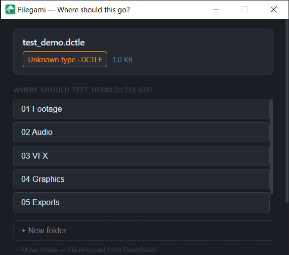 Routing prompt dialog